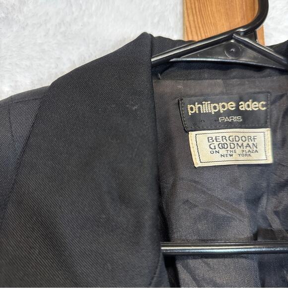 Vintage Philippe adec Paris Black Long Sleeve Button Blazer Size 38 - Picture 9 of 16